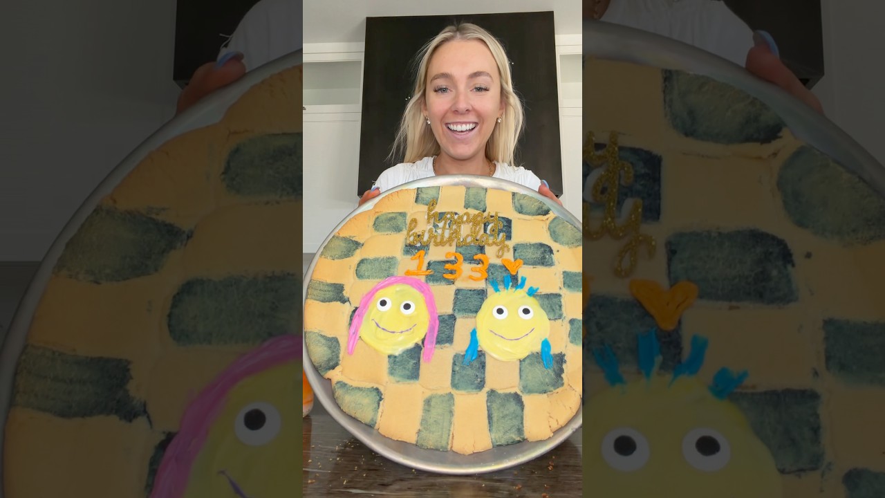 133 years young 🥰🎂🎈 #DIY #baking making a birthday pizza cookie dessert