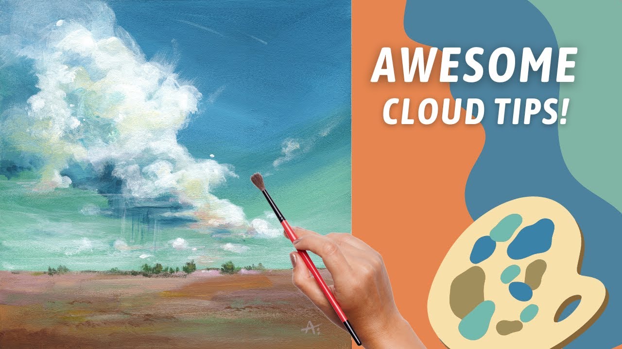 Acrylic CLOUD Landscape PAINTING! TIPS & TRICKS for Painting IMPRESSIONISTIC Clouds! By: Annie Troe