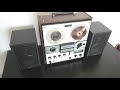 Magnetofon vintage kashtan1jupiter 203 reel to reel short demonstration wt sony speakers