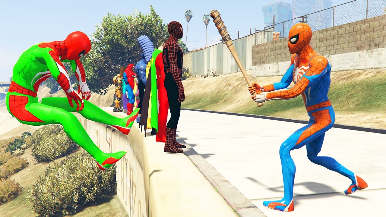 GTA 5: THAT WAS BRUTAL! SPIDER-MAN WITH A BASEBALL BAT vs SUPERHEROES! (Euphoria Physics) Ep.06