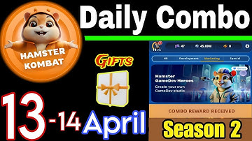 Hamster Kombat GameDev Heroes 🎮| 13-14 April Daily Combo 🧩 Season 2