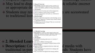 Blended Learning and Flipped Classroom teaching methods