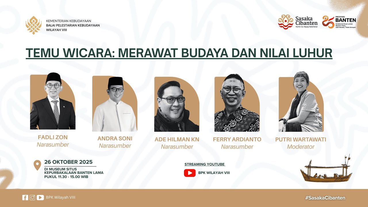 🔴 LIVE | TEMU WICARA : MERAWAT BUDAYA DAN NILAI LUHUR | Balai Pelestarian Kebudayaan Wilayah VIII