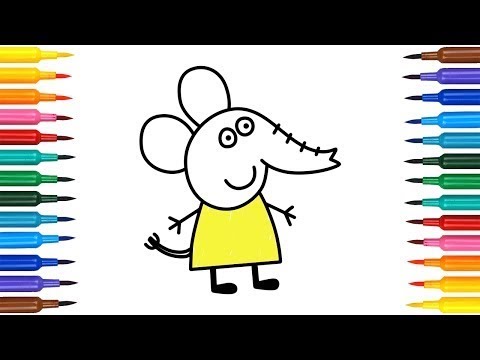How to Draw Emily Elephant | Coloring Pages | Drawing Peppa Pig for