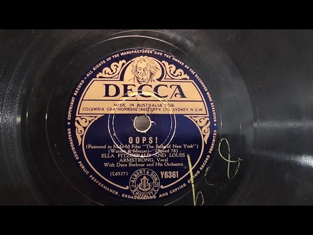 OOPS! Ella Fitzgerald & Louis Armstrong. Decca 78rpm Shellac
