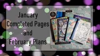 January 2021 Completed Pages | February Coloring Plans | Adult Coloring | #finishedcoloringpages