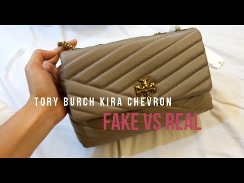 Fake vs Real Tory Burch Kira Chevron Small - YouTube