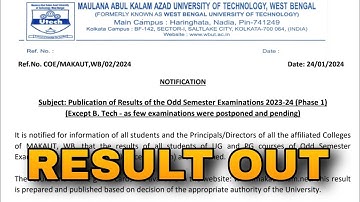 Finally MAKAUT ODD Semester Result Published | Check Now.