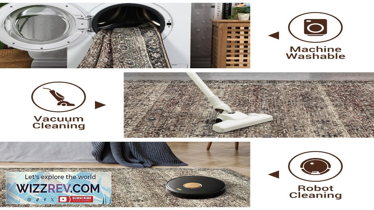 Garvee 6x9 Living Room Rug Soft Boho Washable Area Rug Vintage Distressed