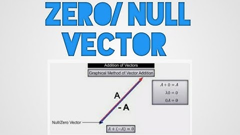 NULL VECTOR/ ZERO VECTOR|| 11Th Physics|| chapter motion in plane