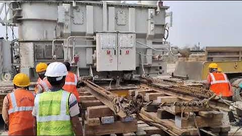 16/20 MVA Transformer unloading manually with the help of chain pulley