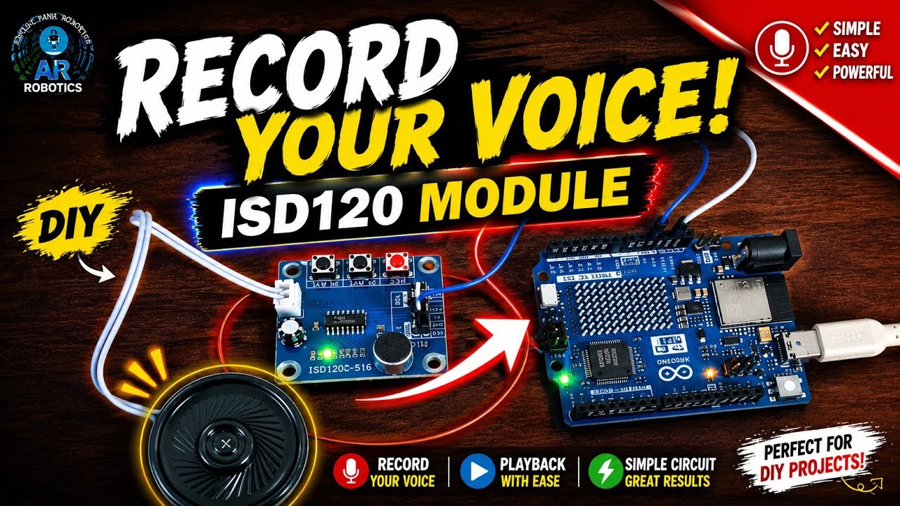 ISD120 Voice Recording Module | Record & Play Audio with Arduino - YouTube
