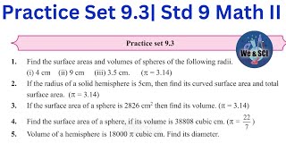 Practice Set 9.3 | L.9 Surface Area and Volume | 9th Math II Std 9 Geometry Profile