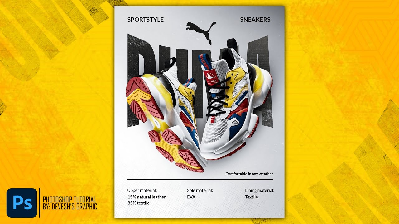 Shoes Social Media Post in Photoshop - YouTube