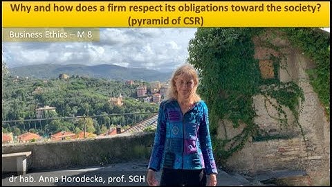 Why and how does a firm respect its obligations toward the society? (pyramid of CSR)
