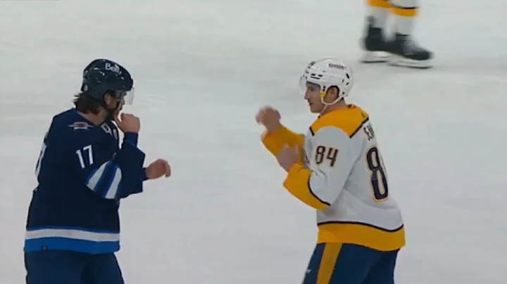 Adam Lowry And Tanner Jeannot Drop The Gloves Afte...