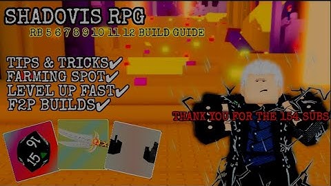 Shadowvis Roblox, Rebirth Build for 5,6,7,8,9,10,11,12 Level Up Fast + Tips & Tricks
