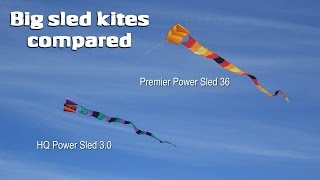 Big sled kites compared My 754th kite video. These two big and powerful sled kites are useful for lifting various items of "line laundry," but also look good just