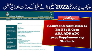 PU Result & Admission of BA BSc B.Com ADA ADS ADC 2022 Supplementary Students | 2022 Supply Result