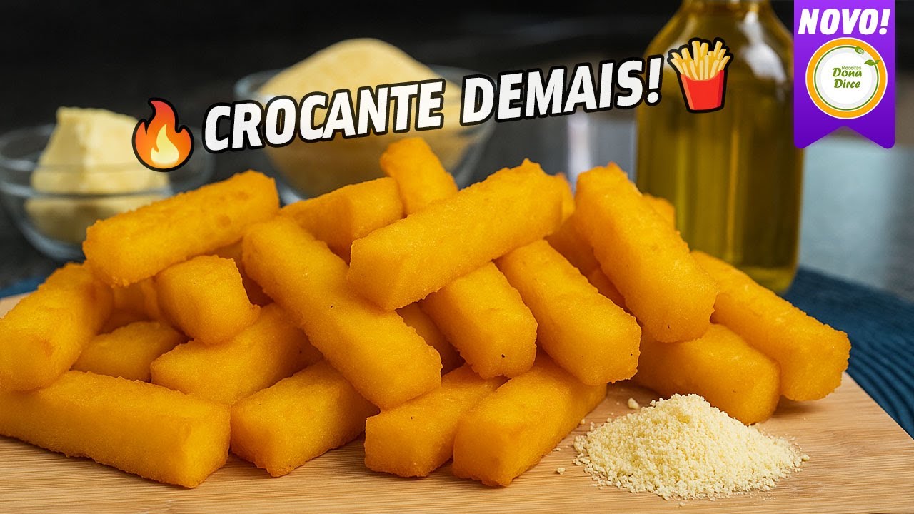 🍟 Polenta Frita Crocante – a receita PERFEITA da Dona Dirce! 😍✨ #1270