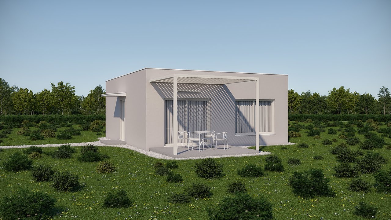 House Plan 12 | Modern Small House 55 sqm | Floor Plan + Renders