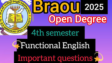 Ambedkar open University in Telugu||Functional English important questions #English #trending video