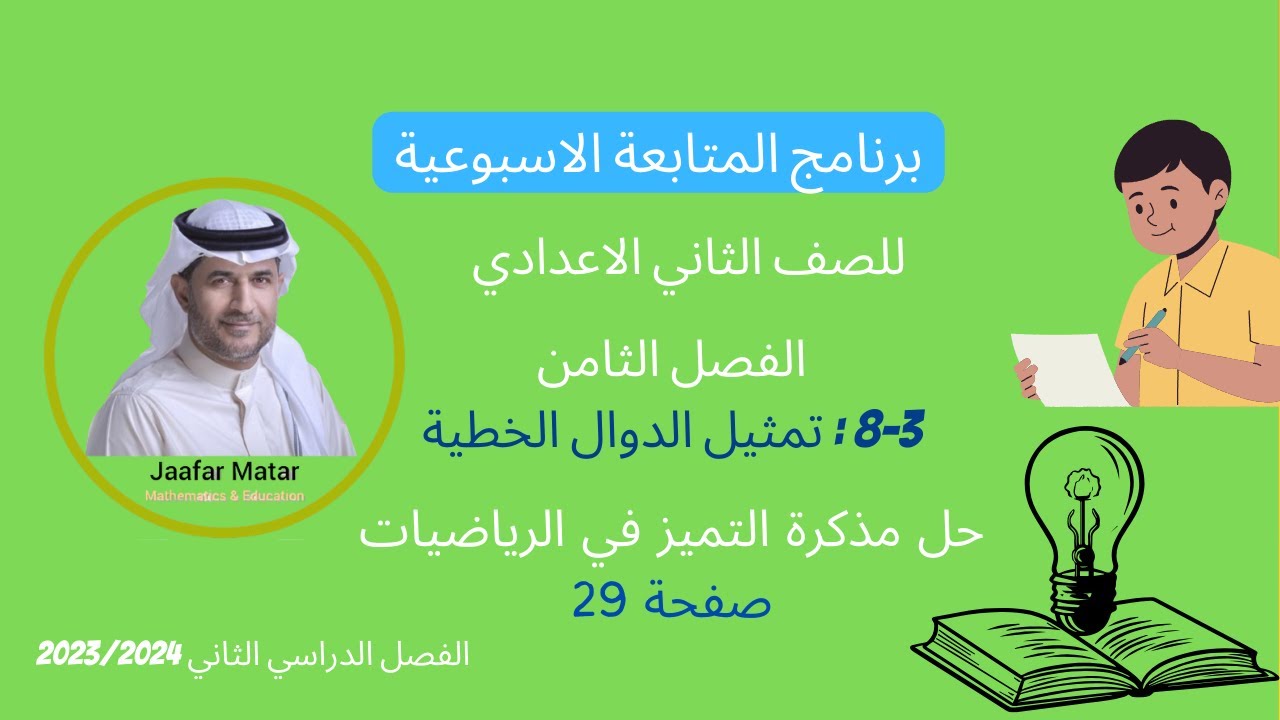 الدرس13: 3-8 : تمثيل الدوال الخطية