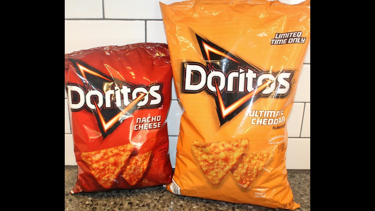 Doritos Nacho Cheese vs Ultimate Cheddar Blind Taste Test & Comparison