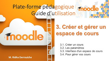 Moodle 3, étape par étape : 3.1 Créer et gérer un espace de cours (Créer et Paramétrer)