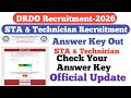 DRDO CEPTAM-11 Answer Key Out||STA-B & Technician||DRDO CEPTAM-11 Recruitment 2025