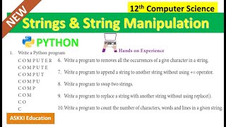 💥12th Computer Science Chapter 8 Strings and string manipulation Book back Answers & Programs Part#7