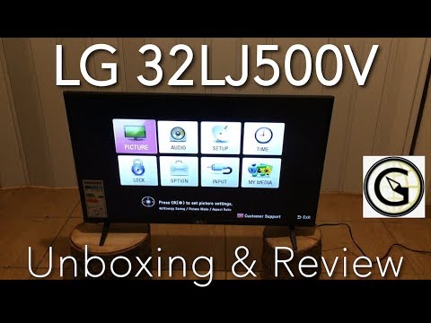 LG 32LJ500V UNBOXING & MENU