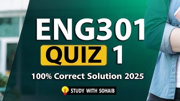 Eng301 Quiz 1 2025 Correct Solution| Eng301 Midterm Preparation| Study With Sohaib