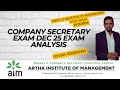 COMPANY SECRETARY  EXAM DEC 25  ANALYSIS #cs #companysecretary