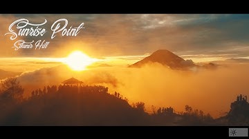 GOLDEN SUNRISE Sikunir Hill 2263 Meters above the sea level - Dieng Plateau (DRONE)
