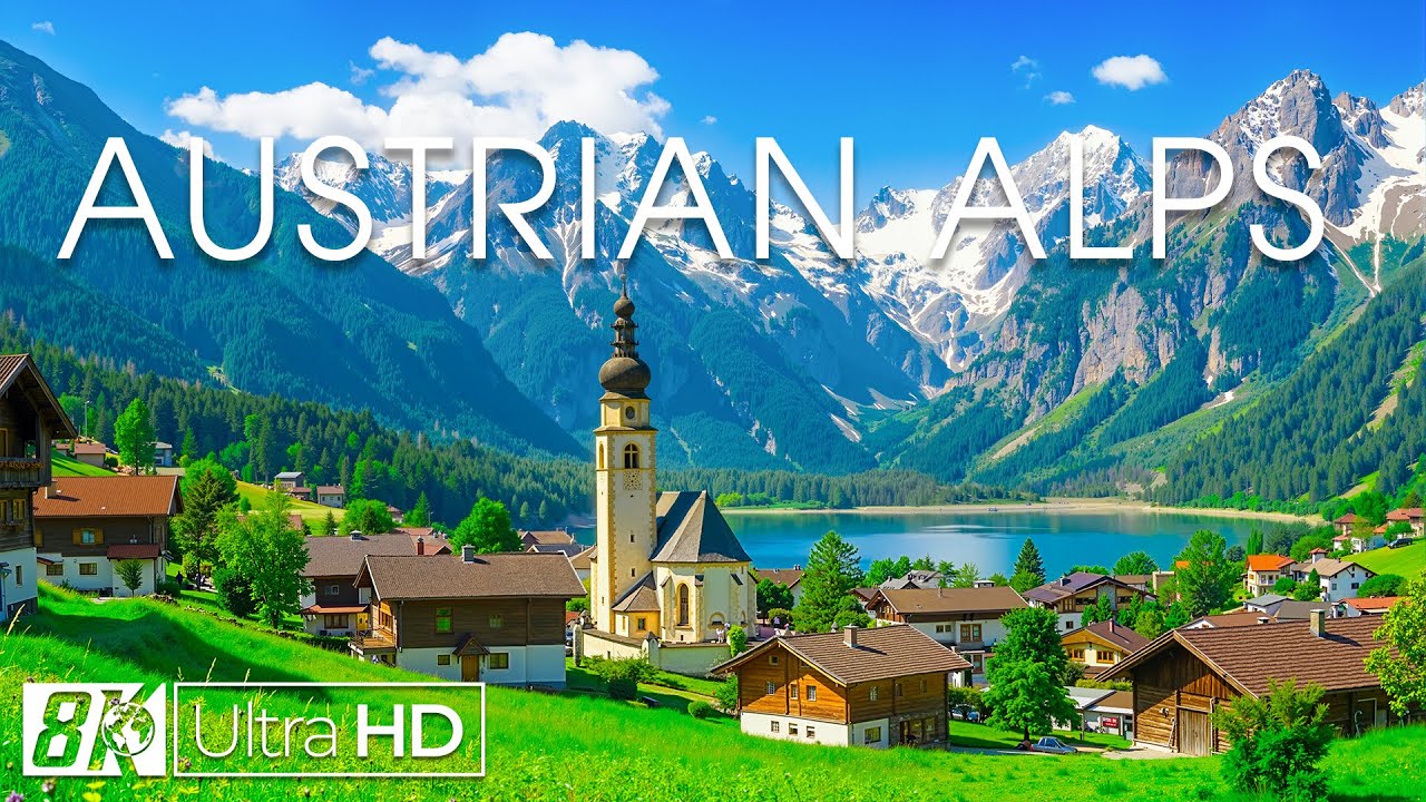 Австрийские Альпы 8K | Сказочный альпийский мир – деревянные шале, безмятежные склоны и мягкий свет