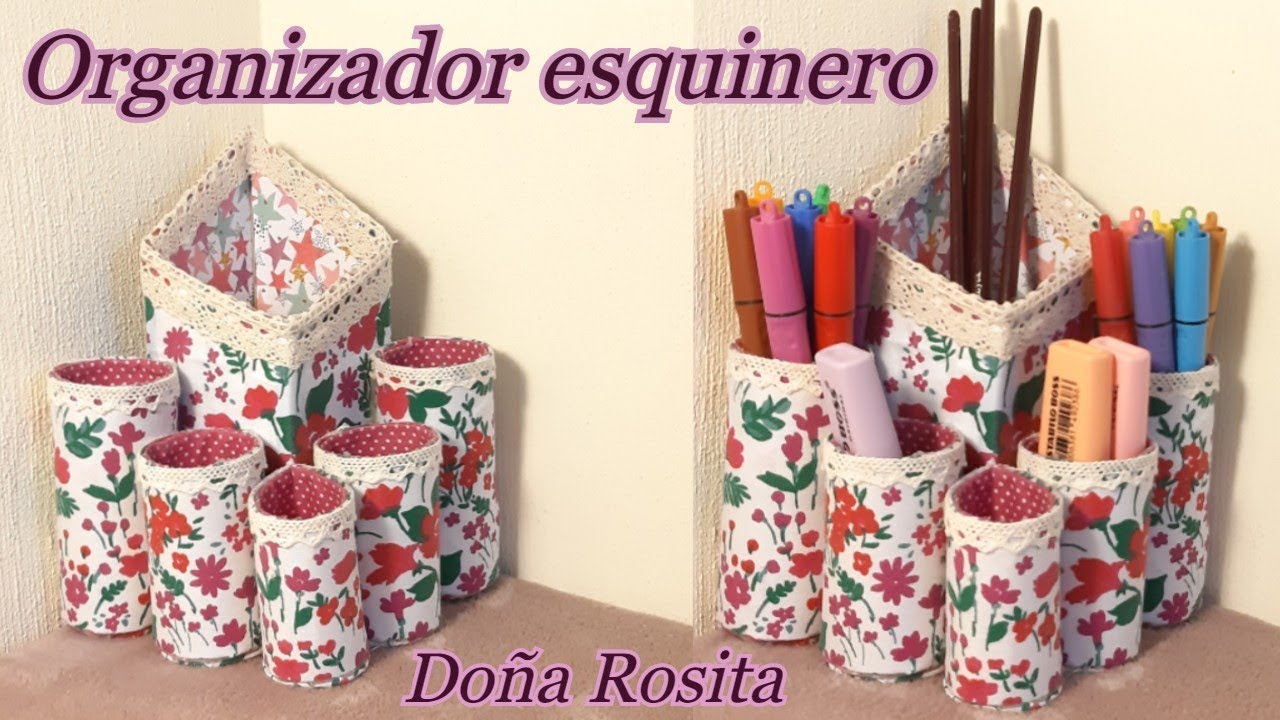 Mini organizador con rollos de papel reciclados  Manualidades, Manualidades  creativas, Manualidades infantiles