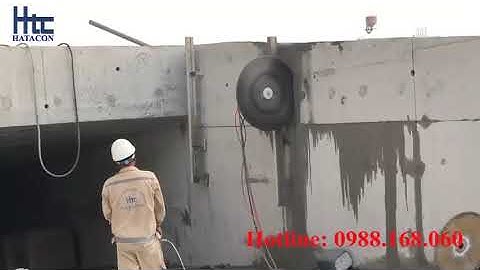 Cắt ram dốc đường xuống tầng hầm bằng công nghệ hiện đại - Công ty TNHH Kỹ thuật Xây dựng Hatacon