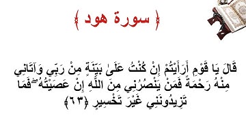 سورة هود الاية 63