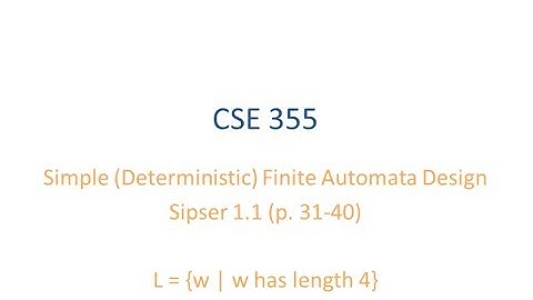 ASU CSE355: Ch 1.1 Vid 1, Examples - Simple DFA Design