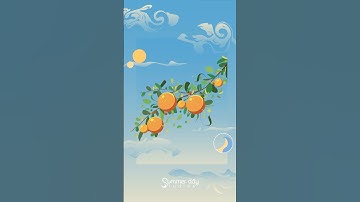 Using Vectors to create an Orange tree in Summer Illustration #vectorart