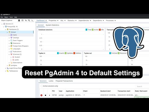 How to Reset PgAdmin 4 Layout to Default Settings ?