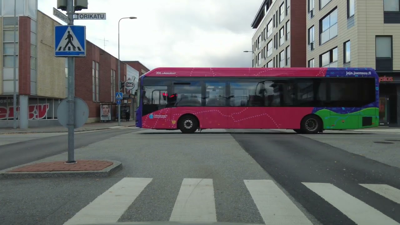 Driving in Joensuu. Finland 4K. 12.10.2022 (autumn colors)