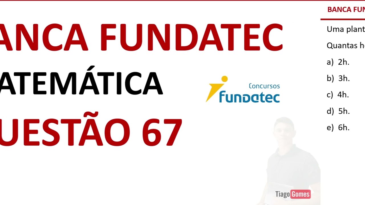 BANCA FUNDATEC 👉 QUESTÃO 67 MATEMÁTICA NÍVEL MÉDIO #matemática EBOOK 02