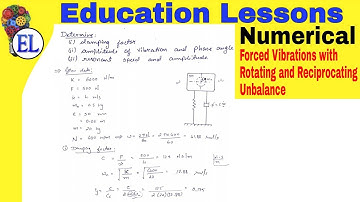 Numerical | Forced Vibration with Rotating and Reciprocating Unbalance | Dynamics Of Machinery