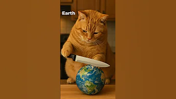 Oddly Satisfying Cat Cuts Open Planet Earth Shorts Orangecat Funnycat Cutecat 