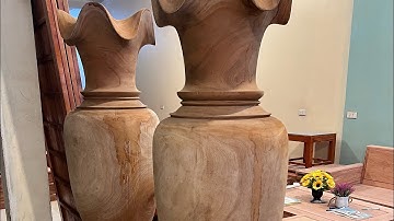 Lục bình nguyên khối gỗ xà cừ