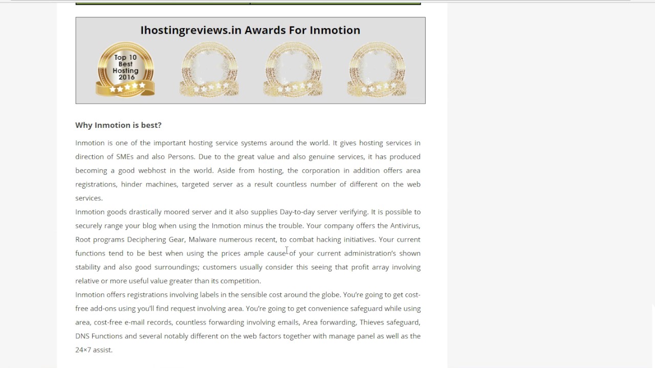 Inmotion hosting reviews: Pros and Cons - YouTube