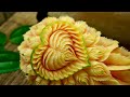 Beautiful heart and basic papaya carvings design | fruit carving | By chef namtarn