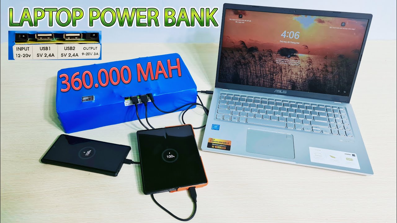 Build a 360.000mAh Laptop Power Bank from 180cell Old 18650